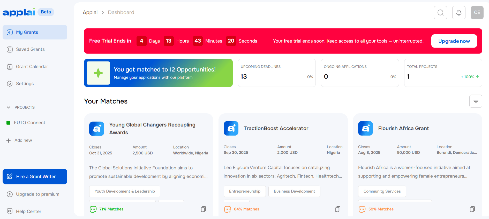 Grants Matching Platform — Applai by Chris Mbah